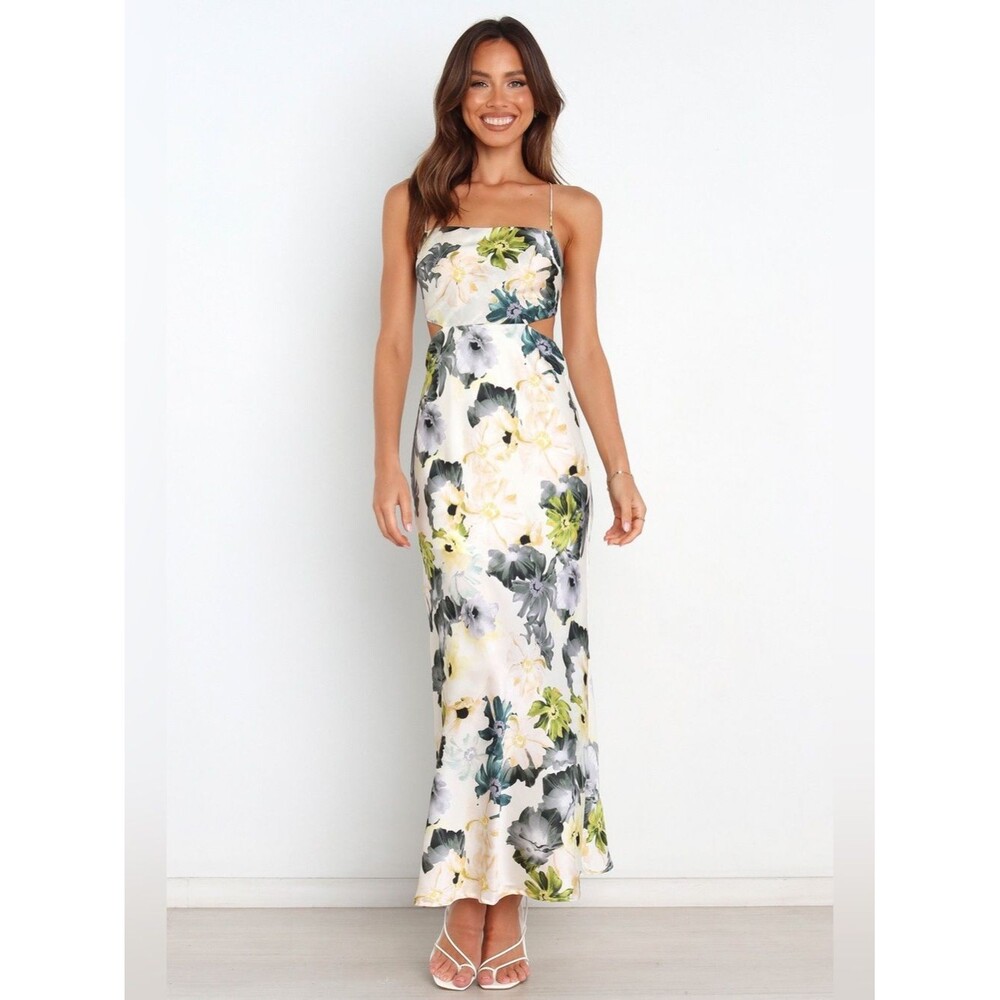 Petal & Pup Jayne Floral Lace-Up Back Maxi Dress – Size US 4 / AU 8 – NWOT